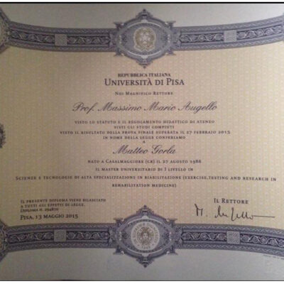 Master universitario in scienze e tecnologie di alta specializzazione in riabilitazione